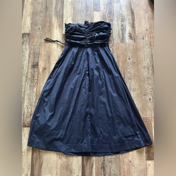 VERONICA BEARD Tucker Ruched Halter Midi Dress Size 10 - Picture 7 of 9